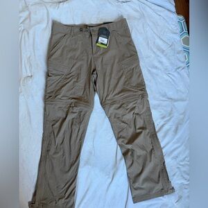 Men's Tan Cargo Pants relaxed REI Co-op convertible pants in to shorts sz 34x30